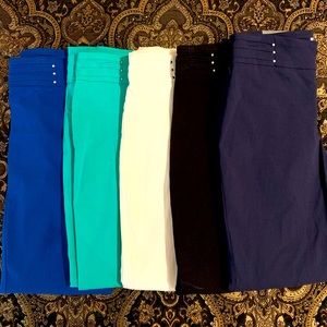 5 JM Collection Slim Leg Pants: Navy (new w/ tags),black, white,teal,royal blue